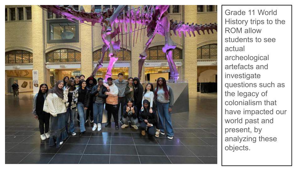 Grade 11 World History students at the ROM Open Gallery